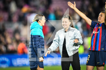 2023-03-29 - Mapi León (FC Barcelona Fem) and Claudia Pina (FC Barcelona Fem) during a Woman's Champions League match between FC Barcelona Femaní and AS Roma Fem at Spotify Camp Nou, in Barcelona, Spain on March 29, 2023. (Photo / Felipe Mondino) - FC BARCELONA VS AS ROMA - UEFA CHAMPIONS LEAGUE WOMEN - SOCCER