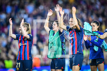2023-04-27 - Keira Walsh (FC Barcelona Fem), Marta Torrejon (FC Barcelona Fem) and Jana Fernandez (FC Barcelona Fem) during a Womans Champions League match between FC Barcelona Femeni and Chelsea FC Women at Spotify Camp Nou, in Barcelona, Spain on April 27, 2023. (Photo / Felipe Mondino) - FC BARCELONA FEM VS CHELSEA FC WOMEN - UEFA CHAMPIONS LEAGUE WOMEN - SOCCER