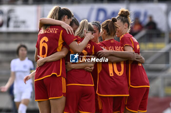 2023-10-18 - Barbara Latorre of A.S. Roma Women celebrates after scoring 1-2 during the Round 2, second leg of the UEFA Women's Champions League between F.C. Vorskla vs A.S. Roma, 18 October 2023 at the Stadio Tre Fontane in Rome, Italy. - AS ROMA VS FC VORSKLA - UEFA CHAMPIONS LEAGUE WOMEN - SOCCER