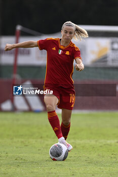 2023-10-18 - Barbara Latorre of A.S. Roma Women and Nicole Kozlova of F.C. Vorskla during the Round 2, second leg of the UEFA Women's Champions League between F.C. Vorskla vs A.S. Roma, 18 October 2023 at the Stadio Tre Fontane in Rome, Italy. - AS ROMA VS FC VORSKLA - UEFA CHAMPIONS LEAGUE WOMEN - SOCCER