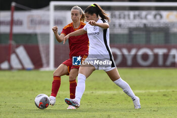 2023-10-18 - Barbara Latorre of A.S. Roma Women and Nicole Kozlova of F.C. Vorskla during the Round 2, second leg of the UEFA Women's Champions League between F.C. Vorskla vs A.S. Roma, 18 October 2023 at the Stadio Tre Fontane in Rome, Italy. - AS ROMA VS FC VORSKLA - UEFA CHAMPIONS LEAGUE WOMEN - SOCCER