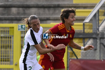 2023-10-18 - Olga Osipyan of F.C. Vorskla and Valentina Giacinti of A.S. Roma Women during the Round 2, second leg of the UEFA Women's Champions League between F.C. Vorskla vs A.S. Roma, 18 October 2023 at the Stadio Tre Fontane in Rome, Italy. - AS ROMA VS FC VORSKLA - UEFA CHAMPIONS LEAGUE WOMEN - SOCCER