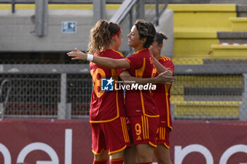 2023-10-18 - Valentina Giacinti of A.S. Roma Women celebrates after scoring 1-5 during the Round 2, second leg of the UEFA Women's Champions League between F.C. Vorskla vs A.S. Roma, 18 October 2023 at the Stadio Tre Fontane in Rome, Italy. - AS ROMA VS FC VORSKLA - UEFA CHAMPIONS LEAGUE WOMEN - SOCCER