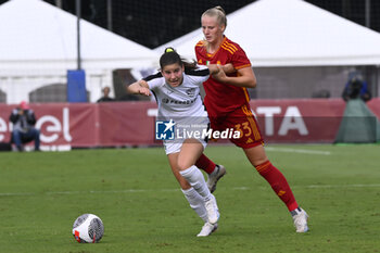 2023-10-18 - Nicole Kozlova of F.C. Vorskla and Zara Kramazar of A.S. Roma Women during the Round 2, second leg of the UEFA Women's Champions League between F.C. Vorskla vs A.S. Roma, 18 October 2023 at the Stadio Tre Fontane in Rome, Italy. - AS ROMA VS FC VORSKLA - UEFA CHAMPIONS LEAGUE WOMEN - SOCCER