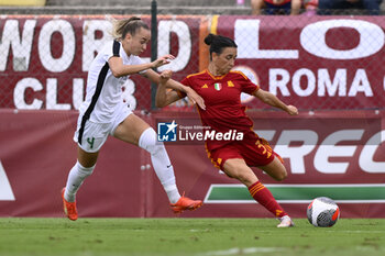 2023-10-18 - Yana Kotyk of F.C. Vorskla and Lucia Di Guglielmo of A.S. Roma Women during the Round 2, second leg of the UEFA Women's Champions League between F.C. Vorskla vs A.S. Roma, 18 October 2023 at the Stadio Tre Fontane in Rome, Italy. - AS ROMA VS FC VORSKLA - UEFA CHAMPIONS LEAGUE WOMEN - SOCCER