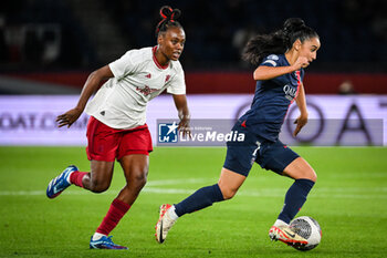 2023-10-18 - Melvine MALARD of Manchester United and Sakina KARCHAOUI of PSG during the UEFA Women's Champions League, Round 2, 2nd leg football match between Paris Saint-Germain and Manchester United on October 18, 2023 at Parc des Princes stadium in Paris, France - FOOTBALL - WOMEN'S CHAMPIONS LEAGUE - PARIS SG V MANCHESTER UNITED - UEFA CHAMPIONS LEAGUE WOMEN - SOCCER
