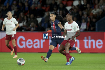 2023-10-18 - Sakina Karchaoui of PSG, Melvine Malard of Manchester United during the UEFA Women's Champions League, Round 2, 2nd leg football match between Paris Saint-Germain and Manchester United on October 18, 2023 at Parc des Princes stadium in Paris, France - FOOTBALL - WOMEN'S CHAMPIONS LEAGUE - PARIS SG V MANCHESTER UNITED - UEFA CHAMPIONS LEAGUE WOMEN - SOCCER