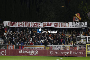 2023-11-23 - Supporters of A.S. Roma Women during the Round 2, day 2 Group C of the UEFA Women's Champions League between F.C. Vorskla vs A.S. Roma, 23 November 2023 at the Stadio Tre Fontane in Rome, Italy. - ROMA WOMEN VS AJAX WOMEN - UEFA CHAMPIONS LEAGUE WOMEN - SOCCER