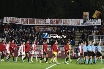 2023-11-23 - Supporters of A.S. Roma Women during the Round 2, day 2 Group C of the UEFA Women's Champions League between F.C. Vorskla vs A.S. Roma, 23 November 2023 at the Stadio Tre Fontane in Rome, Italy. - ROMA WOMEN VS AJAX WOMEN - UEFA CHAMPIONS LEAGUE WOMEN - SOCCER