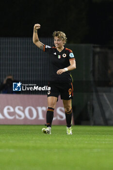 2023-11-23 - Valentina Giacinti of A.S. Roma Women celebrates after scoring 1-0 during the Round 2, day 2 Group C of the UEFA Women's Champions League between F.C. Vorskla vs A.S. Roma, 23 November 2023 at the Stadio Tre Fontane in Rome, Italy. - ROMA WOMEN VS AJAX WOMEN - UEFA CHAMPIONS LEAGUE WOMEN - SOCCER