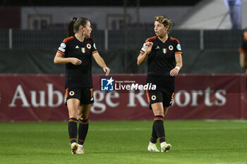 2023-11-23 - Valentina Giacinti of A.S. Roma Women celebrates after scoring 2-0 during the Round 2, day 2 Group C of the UEFA Women's Champions League between F.C. Vorskla vs A.S. Roma, 23 November 2023 at the Stadio Tre Fontane in Rome, Italy. - ROMA WOMEN VS AJAX WOMEN - UEFA CHAMPIONS LEAGUE WOMEN - SOCCER
