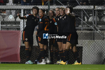 2023-11-23 - Manuela Giugliano of A.S. Roma Women celebrates after scoring 3-0 during the Round 2, day 2 Group C of the UEFA Women's Champions League between F.C. Vorskla vs A.S. Roma, 23 November 2023 at the Stadio Tre Fontane in Rome, Italy. - ROMA WOMEN VS AJAX WOMEN - UEFA CHAMPIONS LEAGUE WOMEN - SOCCER