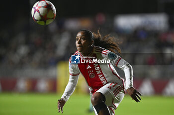 2023-11-23 - Ashleigh Weerden of A.F.C. Ajax during the Round 2, day 2 Group C of the UEFA Women's Champions League between F.C. Vorskla vs A.S. Roma, 23 November 2023 at the Stadio Tre Fontane in Rome, Italy. - ROMA WOMEN VS AJAX WOMEN - UEFA CHAMPIONS LEAGUE WOMEN - SOCCER