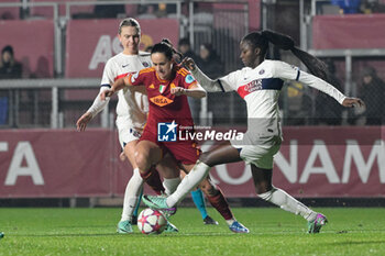 2023-12-20 - Evelyne Viens (AS Roma) during the UEFA Women’s Champions League 2023/24 group stage group C match between  AS Roma vs Paris Saint Germain FC at the Tre Fontane stadium Rome on 20 December 2023. - ROMA VS PARIS SAINT-GERMAIN - UEFA CHAMPIONS LEAGUE WOMEN - SOCCER