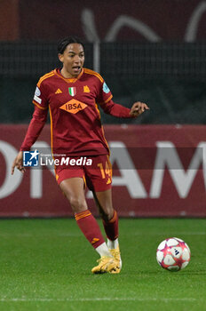 2023-12-20 - Eseosa Aigbogun (AS Roma)  during the UEFA Women’s Champions League 2023/24 group stage group C match between  AS Roma vs Paris Saint Germain FC at the Tre Fontane stadium Rome on 20 December 2023. - ROMA VS PARIS SAINT-GERMAIN - UEFA CHAMPIONS LEAGUE WOMEN - SOCCER