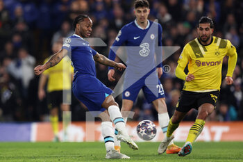 2023-03-07 - Raheem Sterling of Chelsea FC scores his team's first goal of the match - CHELSEA FC VS BORUSSIA DORTMUND - UEFA CHAMPIONS LEAGUE - SOCCER