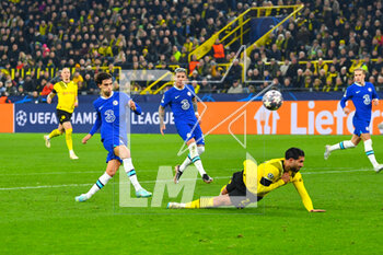 2023-02-15 - Chelsea forward Joao Felix (11) shoots at goal during the UEFA Champions League, Round of 16, 1st leg football match between Borussia Dortmund and Chelsea on February 15, 2023 at Signal Iduna Park in Dortmund, Germany - FOOTBALL - CHAMPIONS LEAGUE - DORTMUND V CHELSEA - UEFA CHAMPIONS LEAGUE - SOCCER