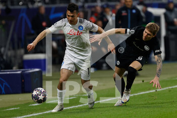 2023-02-21 - Hirving Lozano of Napoli Kristijan Jakic of Eintracht Frankfurt  - EINTRACHT FRANKFURT VS NAPOLI - UEFA CHAMPIONS LEAGUE - SOCCER