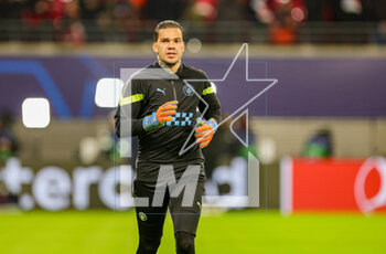 2023-02-23 - Ederson (31) of Manchester City warms up during the UEFA Champions League, Round of 16, 1st leg football match between RB Leipzig and Manchester City on February 22, 2023 at Red Bull Arena in Leipzig, Germany - FOOTBALL - CHAMPIONS LEAGUE - LEIPZIG V MANCHESTER CITY - UEFA CHAMPIONS LEAGUE - SOCCER