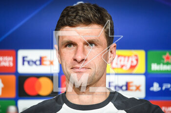 2023-03-07 - Thomas MULLER of Bayern Munich during the Bayern Munich press conference ahead of the UEFA Champions League football match on March 7, 2023 at Allianz Arena in Munich, Germany - FOOTBALL - BAYERN MUNICH V PARIS SG - TRAINING AND PRESS CONFERENCE - UEFA CHAMPIONS LEAGUE - SOCCER