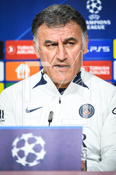 2023-03-07 - Christophe GALTIER of PSG during the Paris Saint-Germain press conference ahead of the UEFA Champions League football match on March 7, 2023 at Allianz Arena in Munich, Germany - FOOTBALL - BAYERN MUNICH V PARIS SG - TRAINING AND PRESS CONFERENCE - UEFA CHAMPIONS LEAGUE - SOCCER