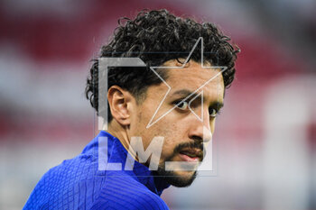 2023-03-07 - MARQUINHOS of PSG during the training of the Paris Saint-Germain team ahead of the UEFA Champions League football match on March 7, 2023 at Allianz Arena in Munich, Germany - FOOTBALL - BAYERN MUNICH V PARIS SG - TRAINING AND PRESS CONFERENCE - UEFA CHAMPIONS LEAGUE - SOCCER