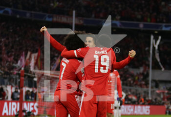 2023-03-08 - Serge Gnabry of Fc Bayern Munich celebrating with Joao Cancelo of Fc Bayern Munich after a goal during the Uefa Champions League, football match between Fc Bayern Munich and Paris Saint-Germain on 08 March 2023 at Allianz Arena, Munich, Germany Photo Ndrerim Kaceli - FC BAYERN MUNICH VS PARIS SAINT GERMAIN (PSG) - UEFA CHAMPIONS LEAGUE - SOCCER