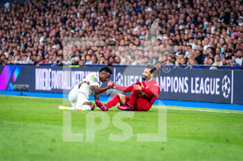 2023-03-15 - Vinícius Júnior (Real Madrid) and Mohamed Salah (Liverpool) during the football match between
Real Madrid and Liverpool valid for the second leg of the round of 16 of the Uefa Champion’s League celebrated in Madrid, Spain at Bernabeu stadium on Wednesday 15 March 2023 - REAL MADRID VS LIVERPOOL - UEFA CHAMPIONS LEAGUE - SOCCER