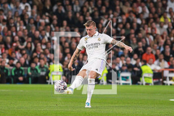 2023-03-15 - Toni Kroos of Real Madrid during the UEFA Champions League, Round of 16, 2nd leg football match between Real Madrid CF and Liverpool FC on March 15, 2023 at Santiago Bernabeu stadium in Madrid, Spain - FOOTBALL - CHAMPIONS LEAGUE - REAL MADRID V LIVERPOOL - UEFA CHAMPIONS LEAGUE - SOCCER