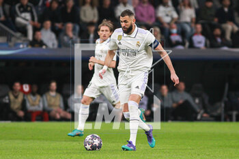 2023-03-15 - Karim Benzema of Real Madrid during the UEFA Champions League, Round of 16, 2nd leg football match between Real Madrid CF and Liverpool FC on March 15, 2023 at Santiago Bernabeu stadium in Madrid, Spain - FOOTBALL - CHAMPIONS LEAGUE - REAL MADRID V LIVERPOOL - UEFA CHAMPIONS LEAGUE - SOCCER