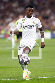 2023-03-15 - Vinicius Junior of Real Madrid during the UEFA Champions League, Round of 16, 2nd leg football match between Real Madrid CF and Liverpool FC on March 15, 2023 at Santiago Bernabeu stadium in Madrid, Spain - FOOTBALL - CHAMPIONS LEAGUE - REAL MADRID V LIVERPOOL - UEFA CHAMPIONS LEAGUE - SOCCER