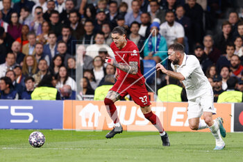 2023-03-15 - Darwin Nunez of Liverpool FC and Daniel Carvajal of Real Madrid during the UEFA Champions League, Round of 16, 2nd leg football match between Real Madrid CF and Liverpool FC on March 15, 2023 at Santiago Bernabeu stadium in Madrid, Spain - FOOTBALL - CHAMPIONS LEAGUE - REAL MADRID V LIVERPOOL - UEFA CHAMPIONS LEAGUE - SOCCER