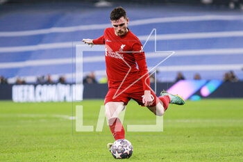2023-03-15 - Andy Robertson of Liverpool during the UEFA Champions League, Round of 16, 2nd leg football match between Real Madrid CF and Liverpool FC on March 15, 2023 at Santiago Bernabeu stadium in Madrid, Spain - FOOTBALL - CHAMPIONS LEAGUE - REAL MADRID V LIVERPOOL - UEFA CHAMPIONS LEAGUE - SOCCER