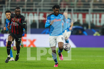 2023-04-12 - Andre Anguissa of SSC Napoli in action during UEFA Champions League 2022/23 Quarter-Finals - First  leg football match between AC Milan and SSC Napoli at San Siro Stadium, Milan, Italy on April 12, 2023 - AC MILAN VS SSC NAPOLI - UEFA CHAMPIONS LEAGUE - SOCCER