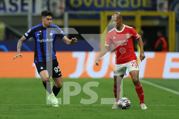 2023-04-19 - Joao Mario of SL Benfica in action during the UEFA Champions League 2022/23 Quarter-Finals - 2nd leg football match between FC Internazionale and SL Benfica at Giuseppe Meazza Stadium, Milan, Italy on April 19, 2023 - INTER - FC INTERNAZIONALE VS BENFICA - UEFA CHAMPIONS LEAGUE - SOCCER
