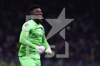 2023-04-19 - Andre Onana of FC Internazionale celebrates during the UEFA Champions League 2022/23 Quarter-Finals - 2nd leg football match between FC Internazionale and SL Benfica at Giuseppe Meazza Stadium, Milan, Italy on April 19, 2023 - INTER - FC INTERNAZIONALE VS BENFICA - UEFA CHAMPIONS LEAGUE - SOCCER