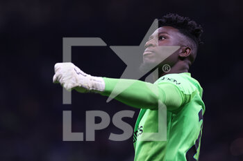 2023-04-19 - Andre Onana of FC Internazionale celebrates during the UEFA Champions League 2022/23 Quarter-Finals - 2nd leg football match between FC Internazionale and SL Benfica at Giuseppe Meazza Stadium, Milan, Italy on April 19, 2023 - INTER - FC INTERNAZIONALE VS BENFICA - UEFA CHAMPIONS LEAGUE - SOCCER