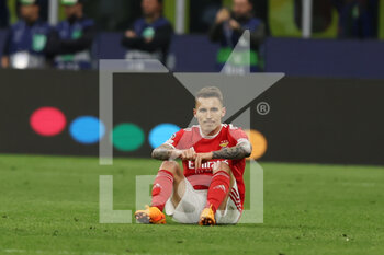 2023-04-19 - Alejandro Grimaldo of SL Benfica looks on at the end of the match during the UEFA Champions League 2022/23 Quarter-Finals - 2nd leg football match between FC Internazionale and SL Benfica at Giuseppe Meazza Stadium, Milan, Italy on April 19, 2023 - INTER - FC INTERNAZIONALE VS BENFICA - UEFA CHAMPIONS LEAGUE - SOCCER