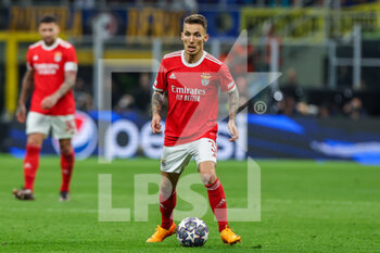 2023-04-19 - Alejandro Grimaldo of SL Benfica in action during the UEFA Champions League 2022/23 Quarter-Finals - 2nd leg football match between FC Internazionale and SL Benfica at Giuseppe Meazza Stadium, Milan, Italy on April 19, 2023 - INTER - FC INTERNAZIONALE VS BENFICA - UEFA CHAMPIONS LEAGUE - SOCCER