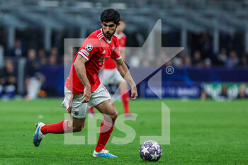 2023-04-19 - Goncalo Guedes of SL Benfica in action during the UEFA Champions League 2022/23 Quarter-Finals - 2nd leg football match between FC Internazionale and SL Benfica at Giuseppe Meazza Stadium, Milan, Italy on April 19, 2023 - INTER - FC INTERNAZIONALE VS BENFICA - UEFA CHAMPIONS LEAGUE - SOCCER