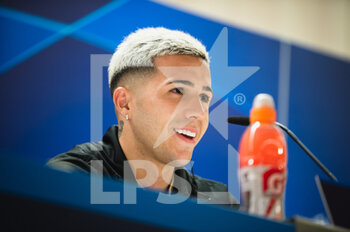 2023-04-11 - Enzo Fernández (Chelsea) during the press conference before the football match between
Real Madrid and Chelsea valid for the final quarter of the Uefa Champion’s League celebrated in Madrid, Spain at Bernabeu stadium on Tuesday 11 March 2023 - CHELSEA PRESS CONFERENCE - UEFA CHAMPIONS LEAGUE - SOCCER