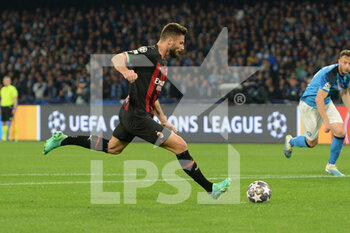 2023-04-18 - the penalty missed by Olivier Giroud of AC Milan during the Uefa Champions League  match between SSC Napoli vs AC Milan  at Diego Armando Maradona Stadium - SSC NAPOLI VS AC MILAN - UEFA CHAMPIONS LEAGUE - SOCCER