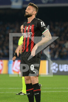2023-04-18 - the delusion Olivier Giroud of AC Milan after the missed penalty during the Uefa Champions League  match between SSC Napoli vs AC Milan  at Diego Armando Maradona Stadium - SSC NAPOLI VS AC MILAN - UEFA CHAMPIONS LEAGUE - SOCCER