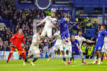 2023-04-19 - Karim Benzema (9) of Real Madrid and Kai Havertz of Chelsea during the UEFA Champions League, Quarter-finals, 2nd leg football match between Chelsea and Real Madrid on 18 April 2023 at Stamford Bridge in London, England - FOOTBALL - CHAMPIONS LEAGUE - CHELSEA V REAL MADRID - UEFA CHAMPIONS LEAGUE - SOCCER