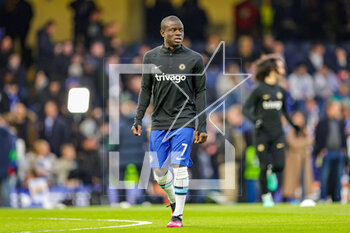 2023-04-19 - Ngolo Kante (7) of Chelsea warms up during the UEFA Champions League, Quarter-finals, 2nd leg football match between Chelsea and Real Madrid on 18 April 2023 at Stamford Bridge in London, England - FOOTBALL - CHAMPIONS LEAGUE - CHELSEA V REAL MADRID - UEFA CHAMPIONS LEAGUE - SOCCER