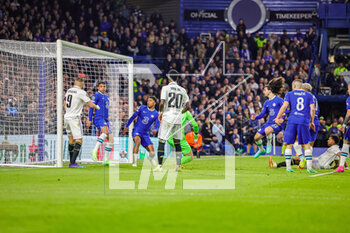 2023-04-19 - Rodrygo (21) of Real Madrid scores a goal 0-1 during the UEFA Champions League, Quarter-finals, 2nd leg football match between Chelsea and Real Madrid on 18 April 2023 at Stamford Bridge in London, England - FOOTBALL - CHAMPIONS LEAGUE - CHELSEA V REAL MADRID - UEFA CHAMPIONS LEAGUE - SOCCER
