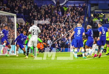 2023-04-19 - Rodrygo (21) of Real Madrid scores a goal 0-1 during the UEFA Champions League, Quarter-finals, 2nd leg football match between Chelsea and Real Madrid on 18 April 2023 at Stamford Bridge in London, England - FOOTBALL - CHAMPIONS LEAGUE - CHELSEA V REAL MADRID - UEFA CHAMPIONS LEAGUE - SOCCER