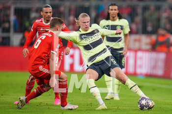 2023-04-19 - Erling Haaland of Manchester City during the UEFA Champions League, Quarter-finals, 2nd leg football match between Bayern Munich and Manchester City on 19 April 2023 at Allianz Arena in Munich, Germany - FOOTBALL - CHAMPIONS LEAGUE - BAYERN MUNICH V MANCHESTER CITY - UEFA CHAMPIONS LEAGUE - SOCCER