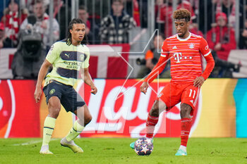 2023-04-19 - Kingsley Coman of Bayern Munich and Nathan Ake of Manchester City during the UEFA Champions League, Quarter-finals, 2nd leg football match between Bayern Munich and Manchester City on 19 April 2023 at Allianz Arena in Munich, Germany - FOOTBALL - CHAMPIONS LEAGUE - BAYERN MUNICH V MANCHESTER CITY - UEFA CHAMPIONS LEAGUE - SOCCER