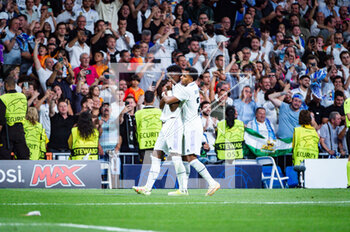 2023-05-09 - Vinicius Junior (Real Madrid) and Rodrygo (Real Madrid) celebrate a goal during the football match between
Real Madrid and Manchester City valid for the semi final of the Uefa Champion’s League celebrated in Madrid, Spain at Bernabeu Stadium on Tuesday 09 May 2023 - SEMIFINAL - REAL MADRID VS MANCHESTER CITY - UEFA CHAMPIONS LEAGUE - SOCCER
